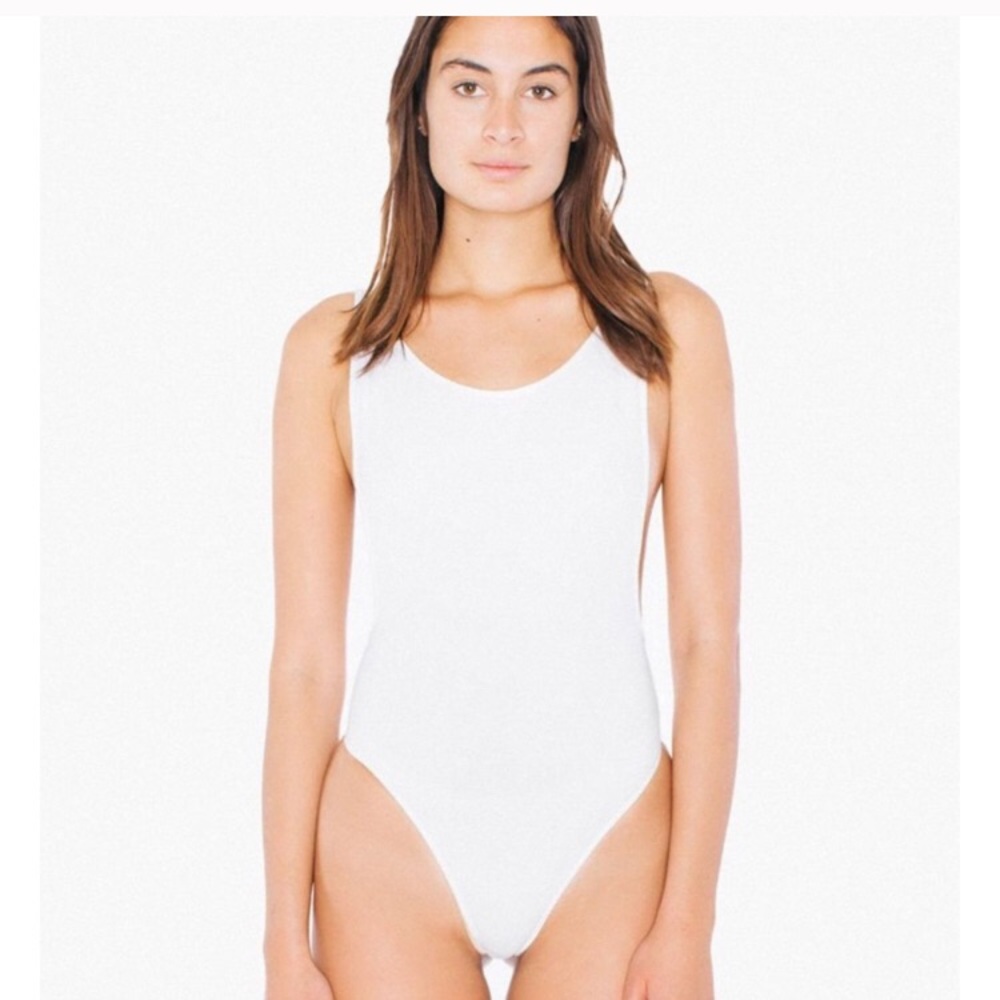 WHITE American apparel bodysuit open back